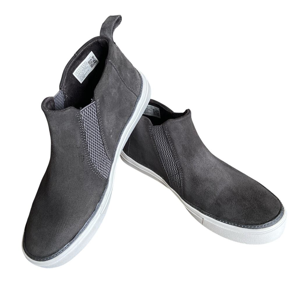 TOMS Bryce High Top Sneaker Women Sz 7.5 Gray Suede Elastic Gore Pull On